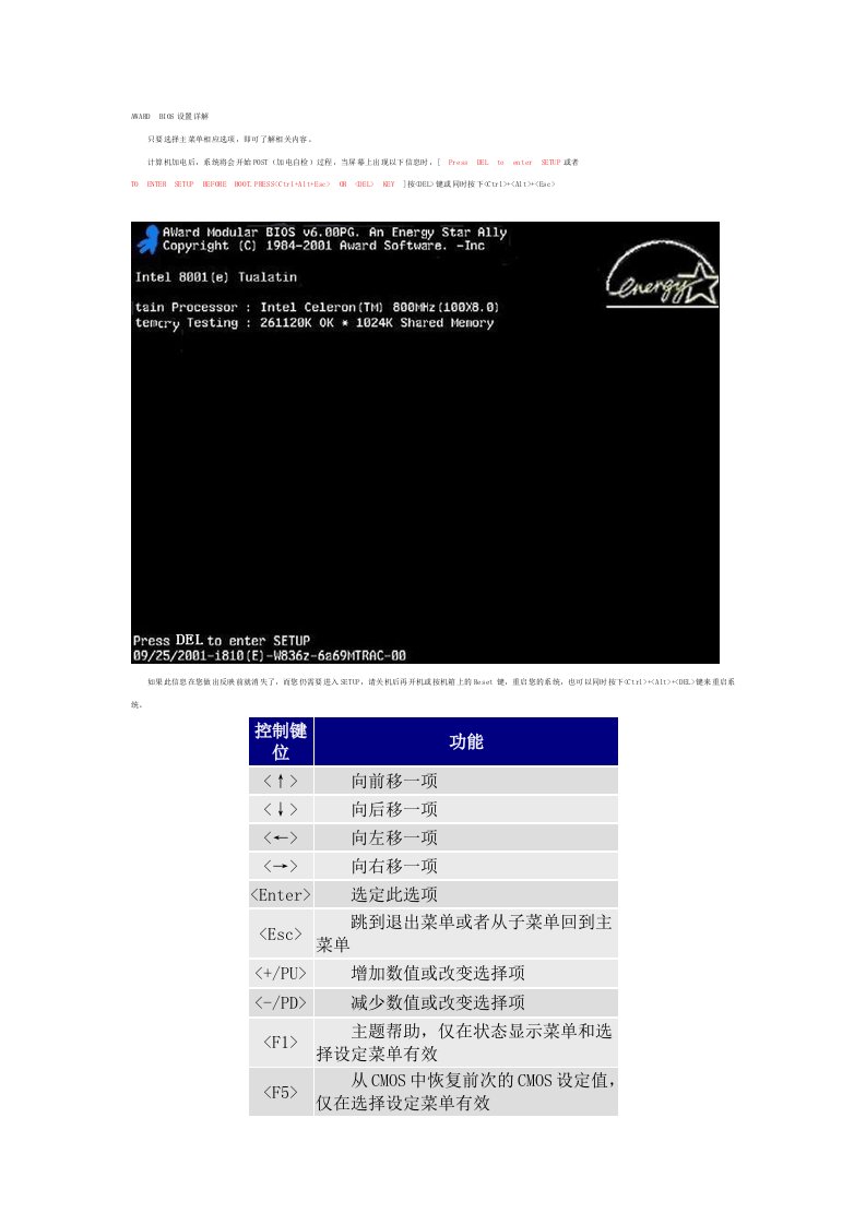 AWARD+BIOS设置图文详解