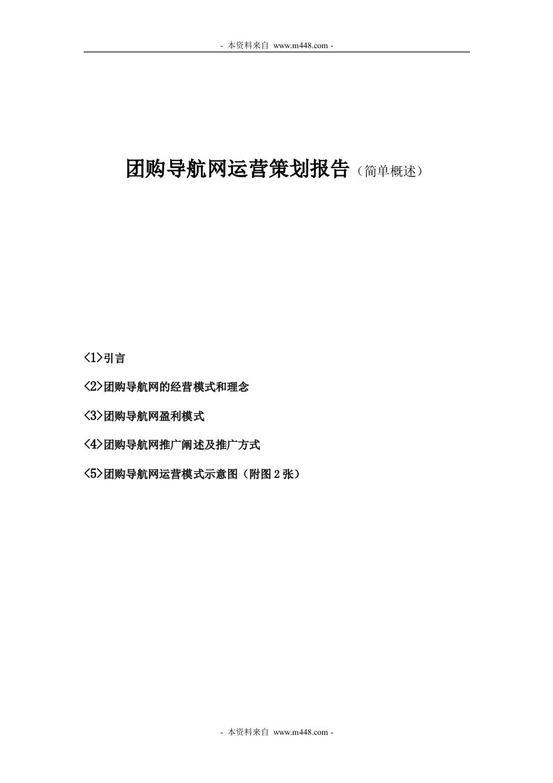 团购导航网运营策划报告DOC-其他行业报告