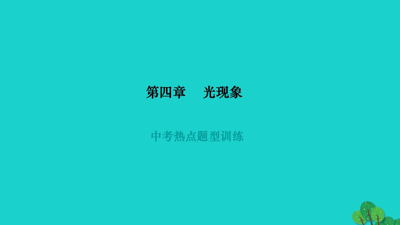 2022八年级物理上册第四章光现象中考热点题型训练作业课件新版新人教版