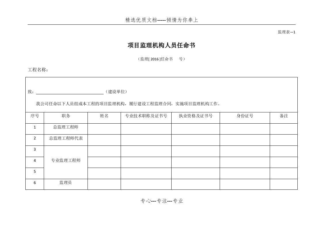 2016年执行-新监理用表(完整版)(共67页)