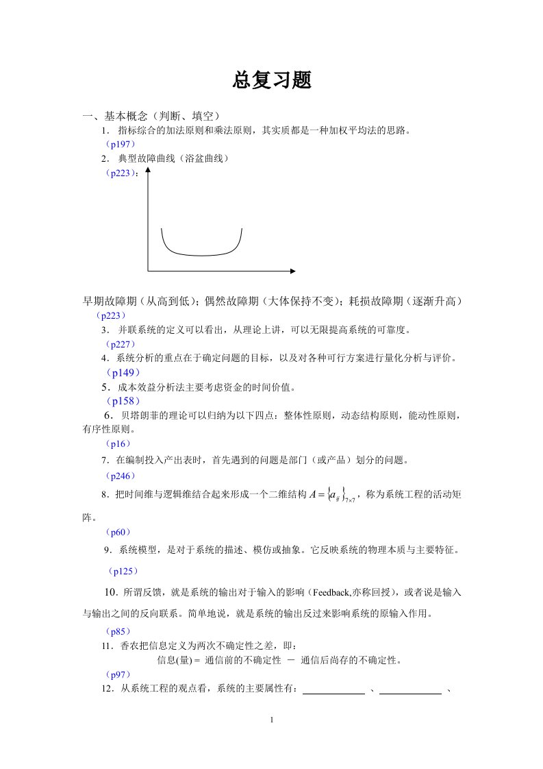 网络辅导：《系统工程导论》(第三次面授：总复习题