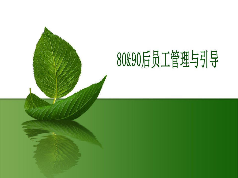 80后90后员工管理与引导