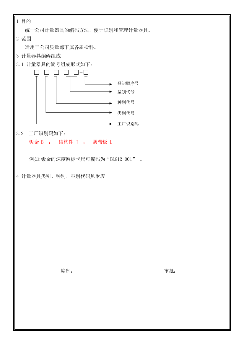 JYQA01计量器具编码规则