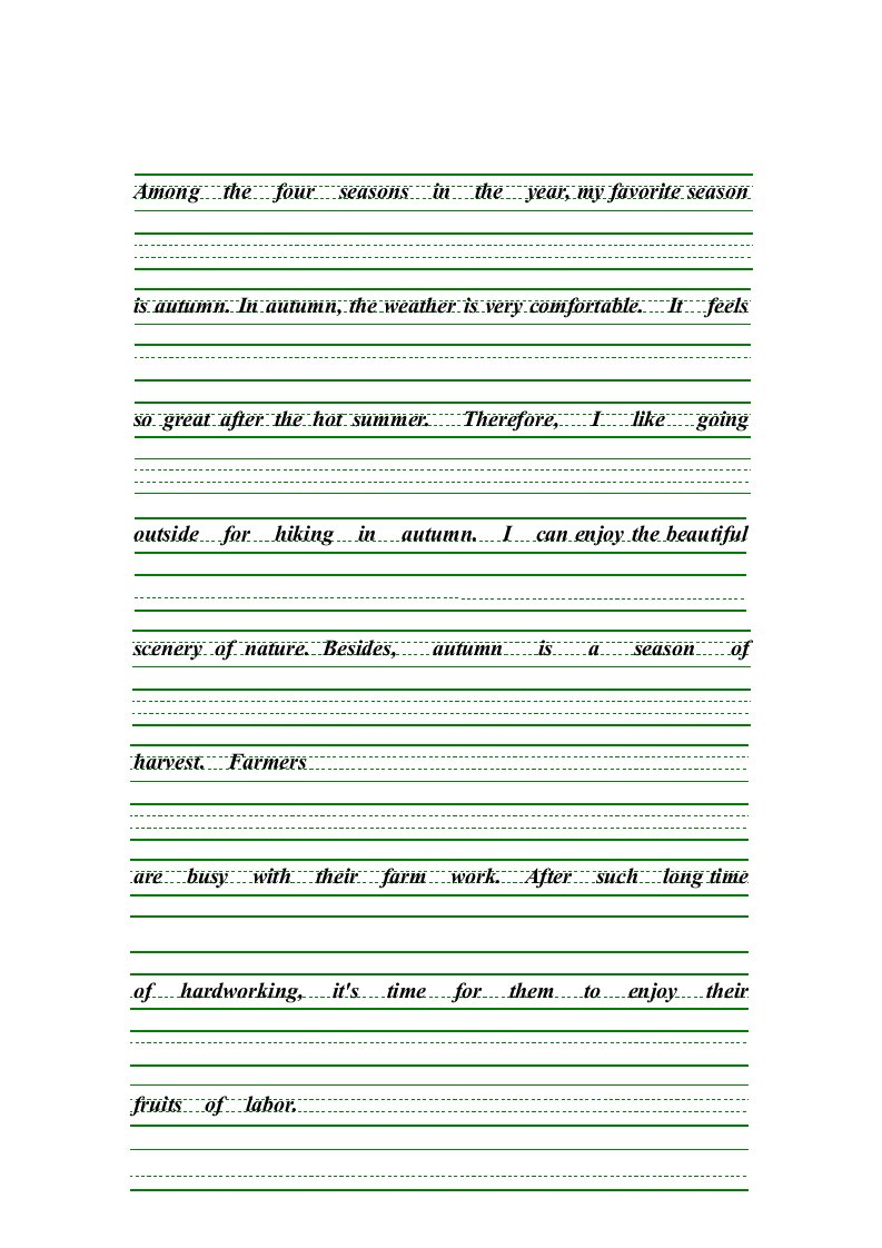 小学五年级上册英语(PEP)练字字帖