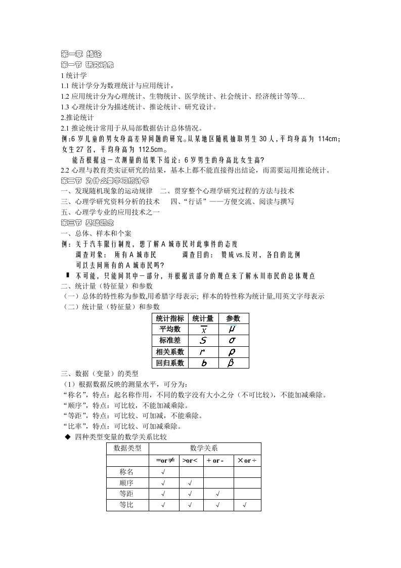 应用统计学.基础复习