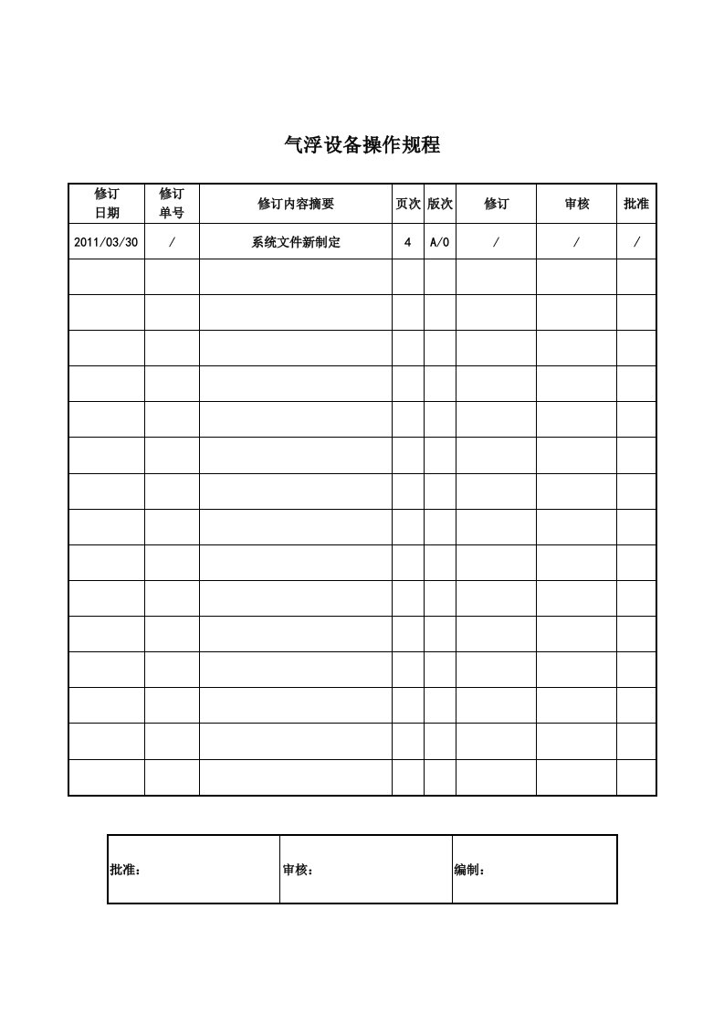 公司气浮设备操作规程