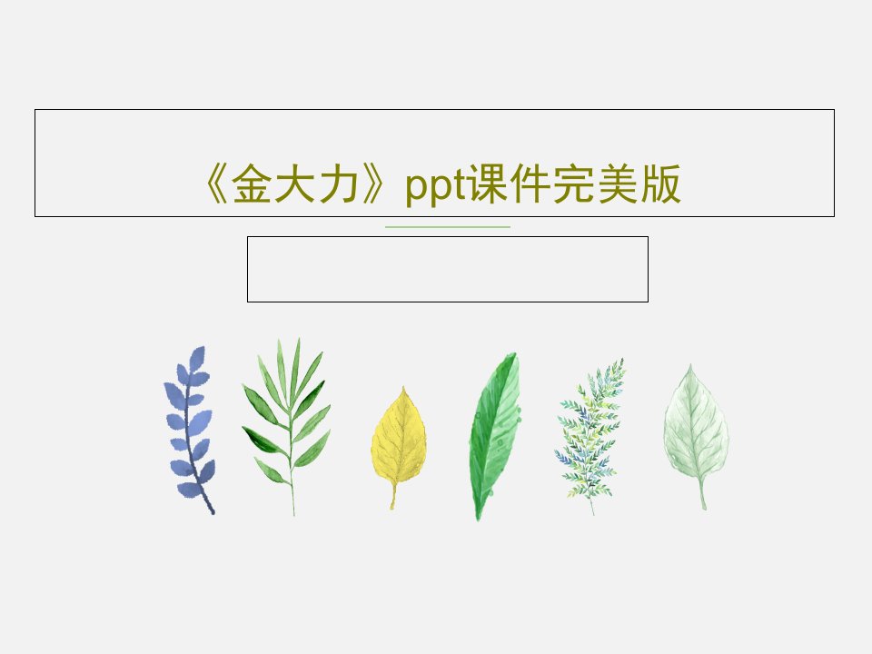 《金大力》ppt课件完美版共24页文档