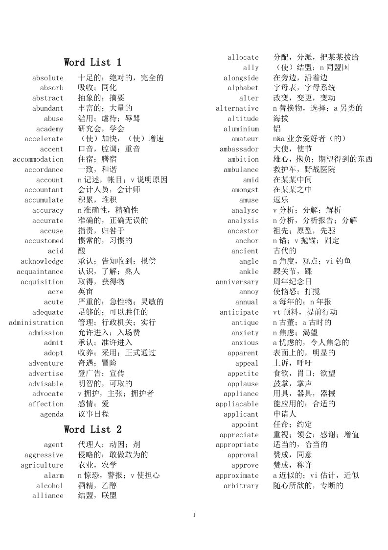 知识汇总英语四级词汇词根+联想记忆法(精简版)