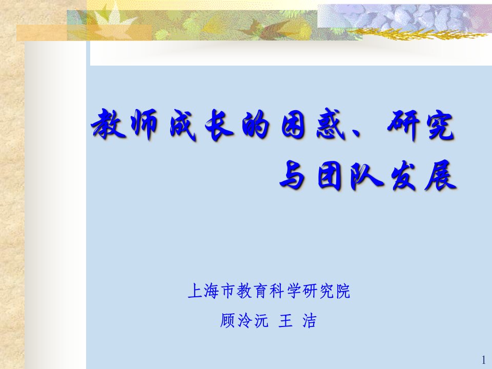 教师成长的困惑ppt演示文稿