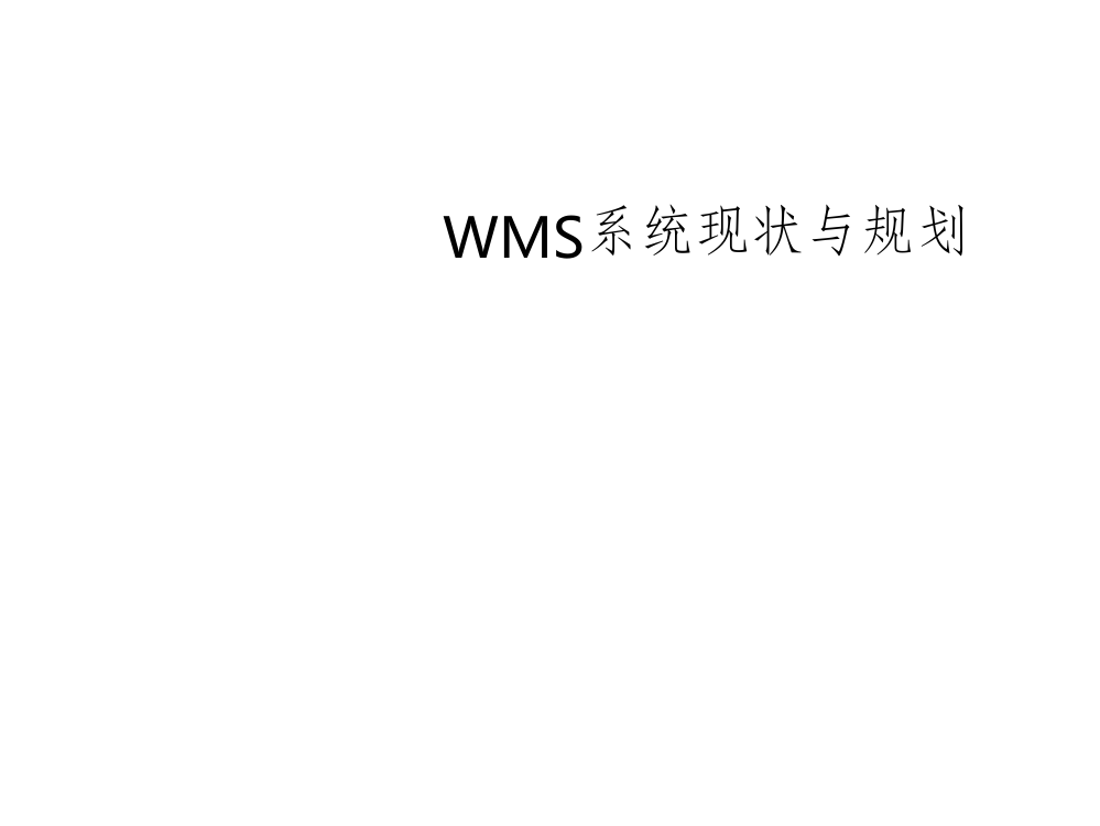 WMS现状与规划ppt课件