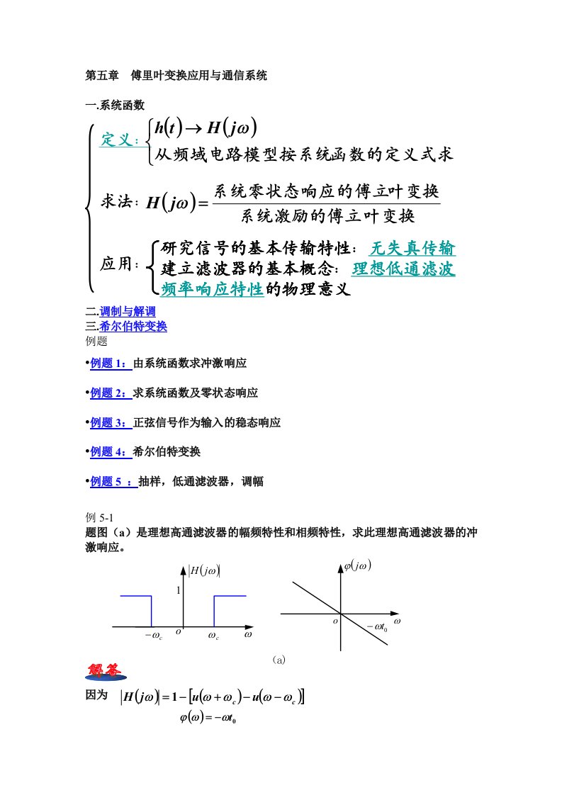 傅里叶变换应用与通信系统