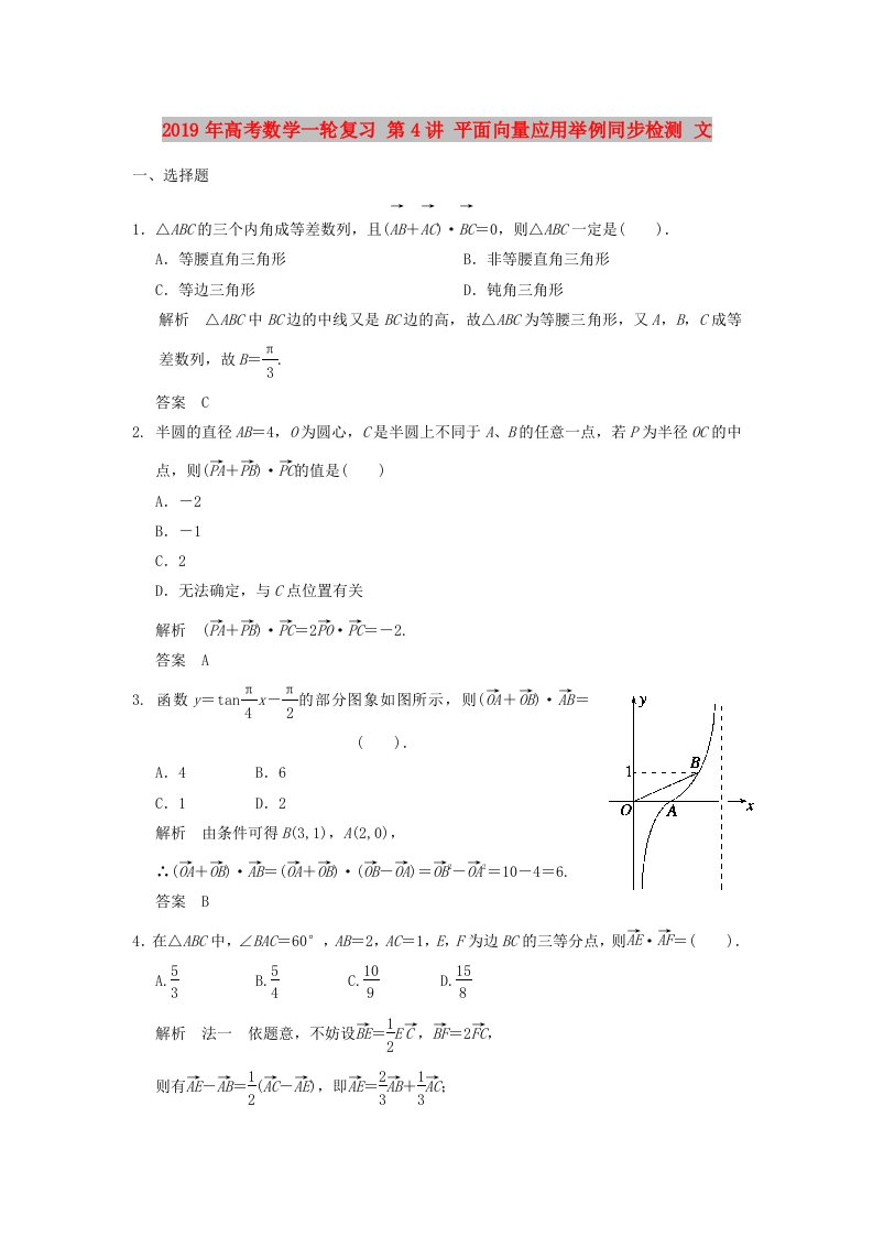 2019年高考数学一轮复习