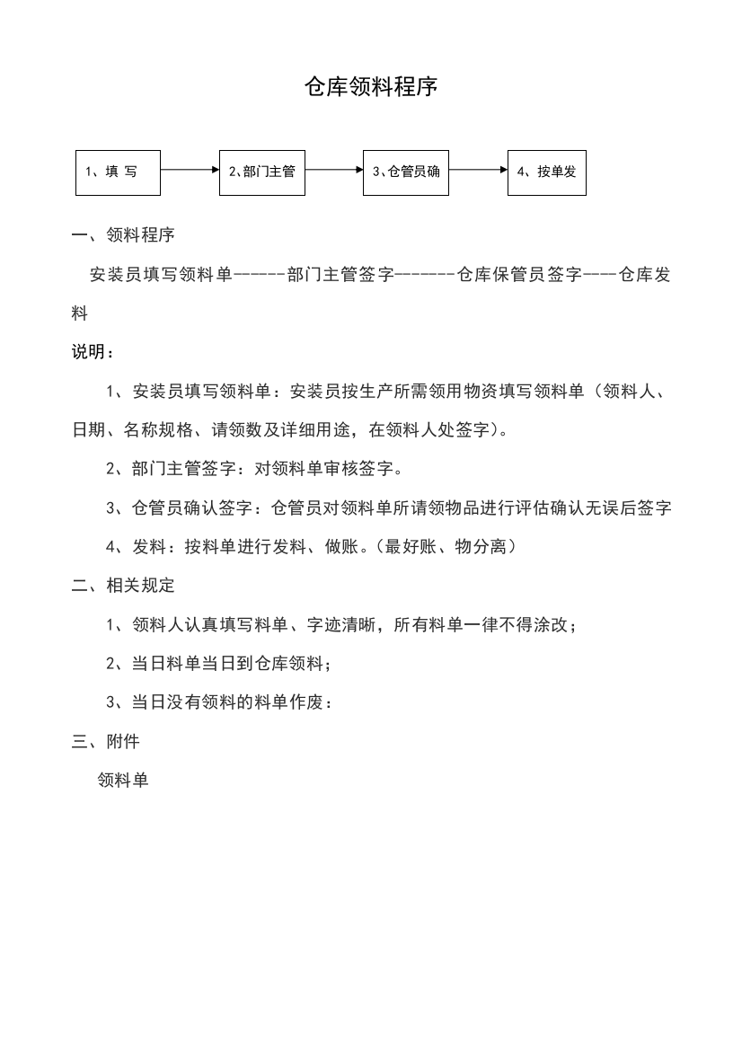 仓库领料程序