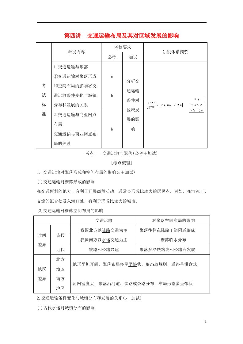 高考地理复习区域产业活动第四讲交通运输布局及其对区域发展的影响创新学案