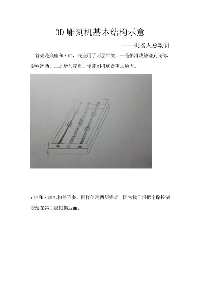 3D雕刻机基本结构示意