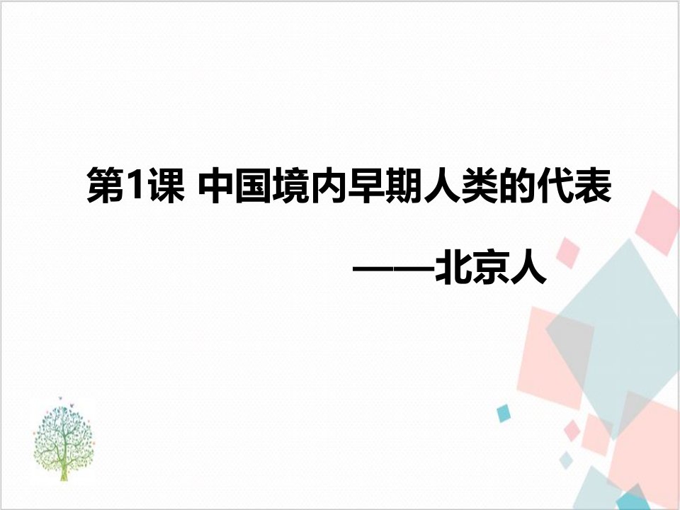 部编版七年级历史(上)：《中国境内早期人类的代表—北京人》课件