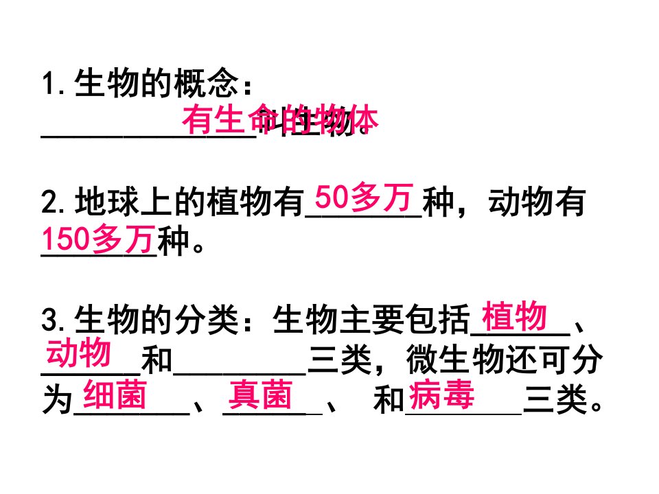 七年级生物复习提纲(苏教版)课件