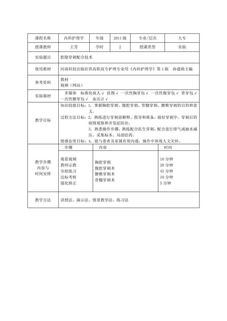 腔隙穿刺技术教案