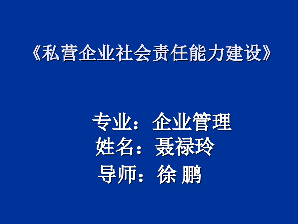 私营企业社会责任能力建设ppt课件