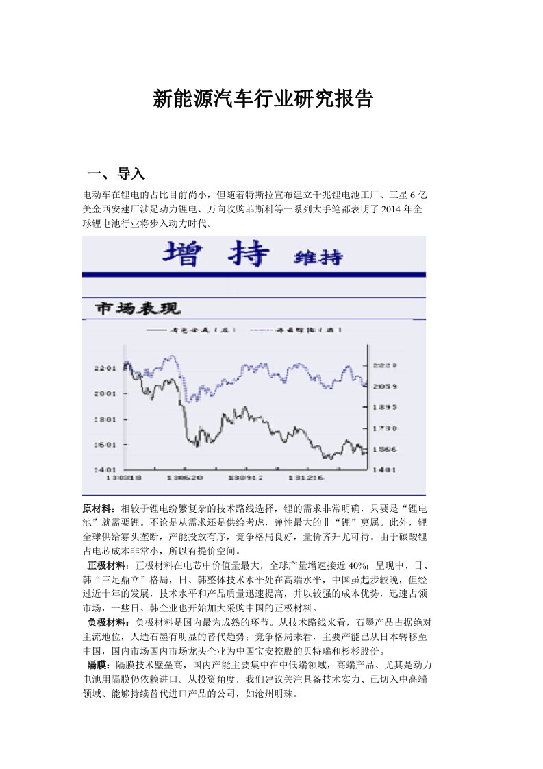 新能源汽车行业研究报告