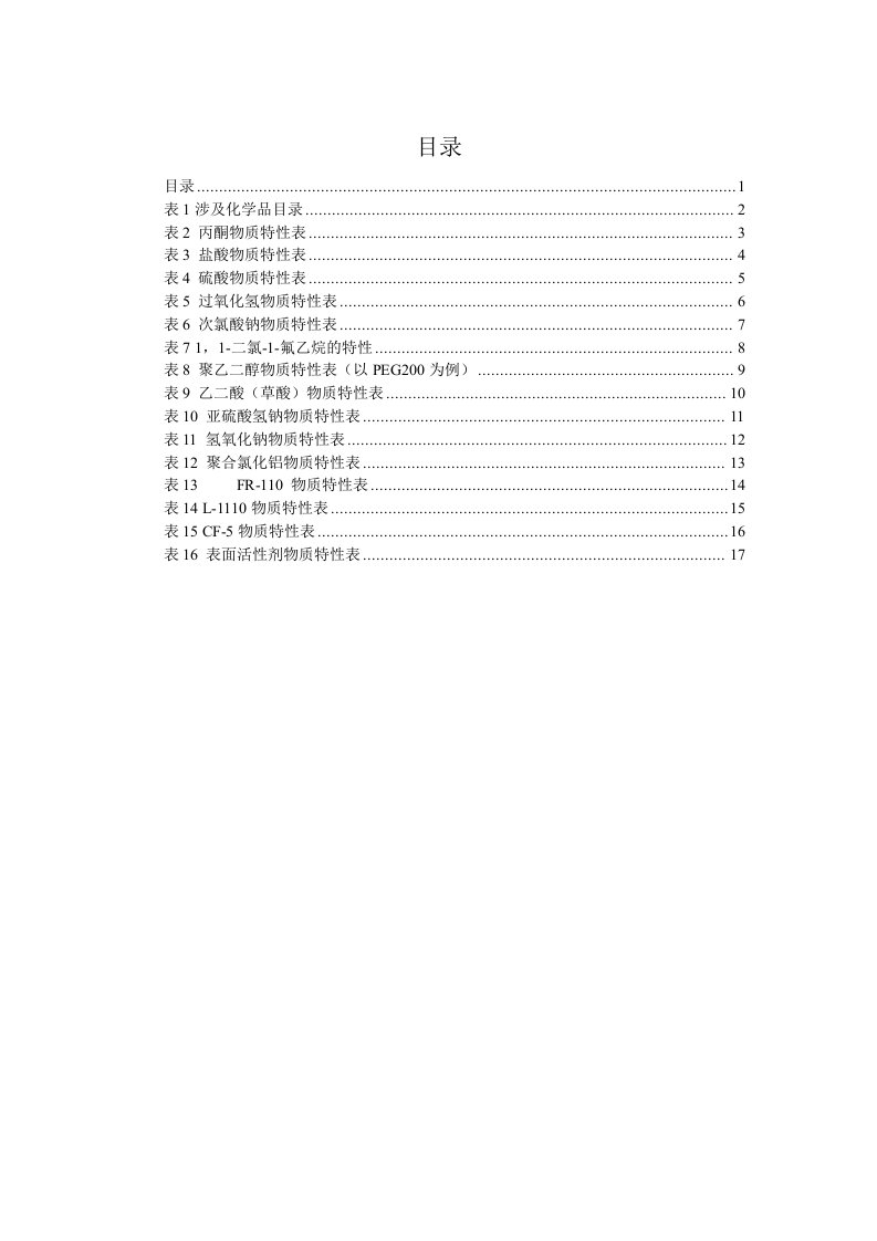 种常见危险化学品理化特性