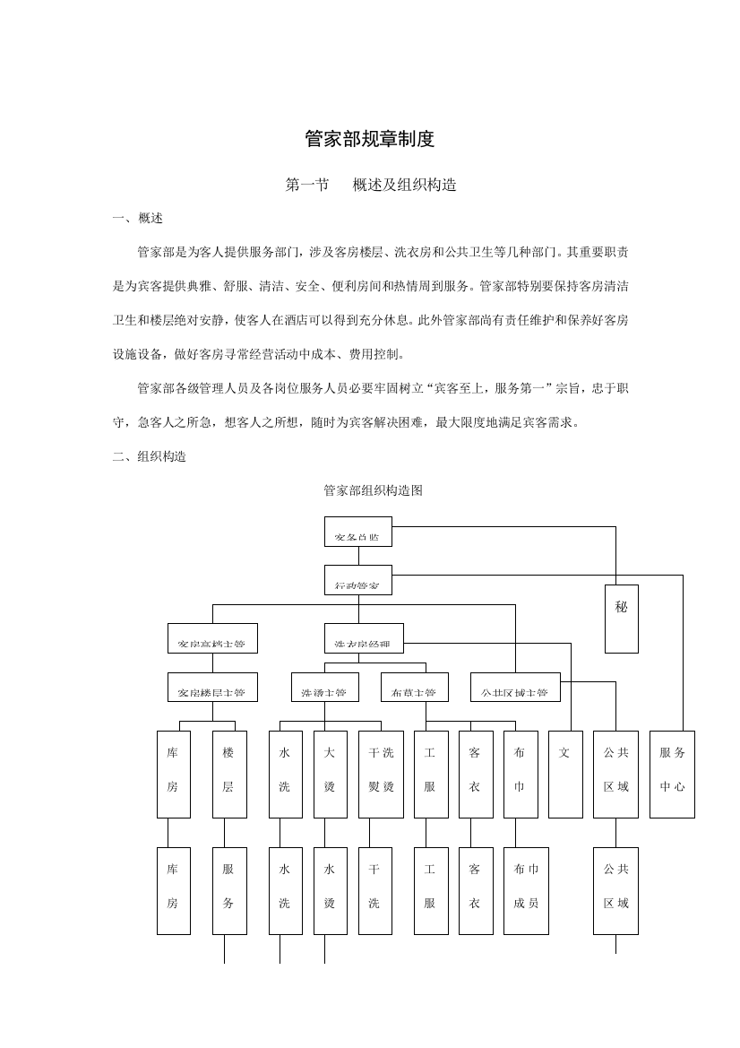 管家部规章制度P样本