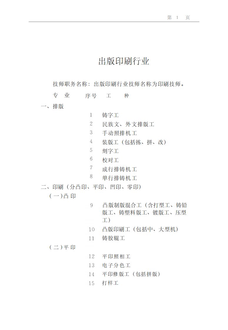 可聘任技师工种范围参考资料