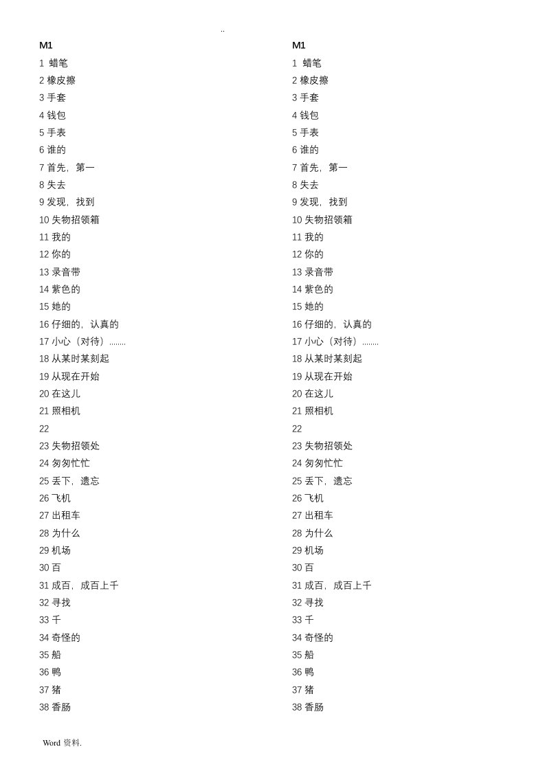 新版外研版英语单词默写表七年级下册(仅中文)