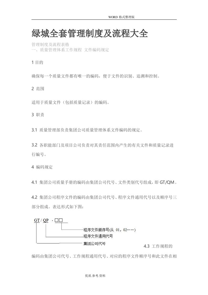 绿城[全套]管理制度汇编及流程大全