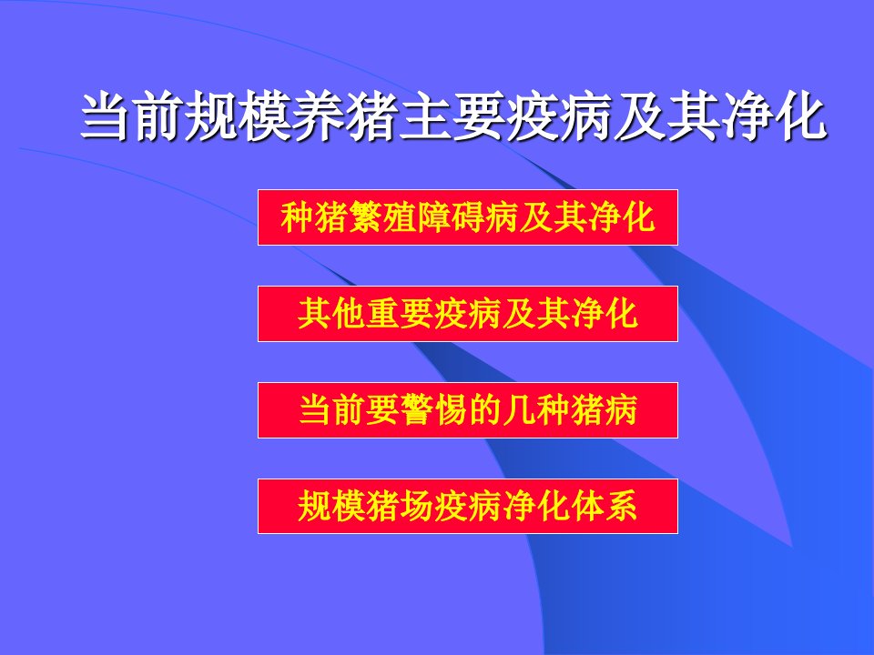 当前养猪主要疾病及净化