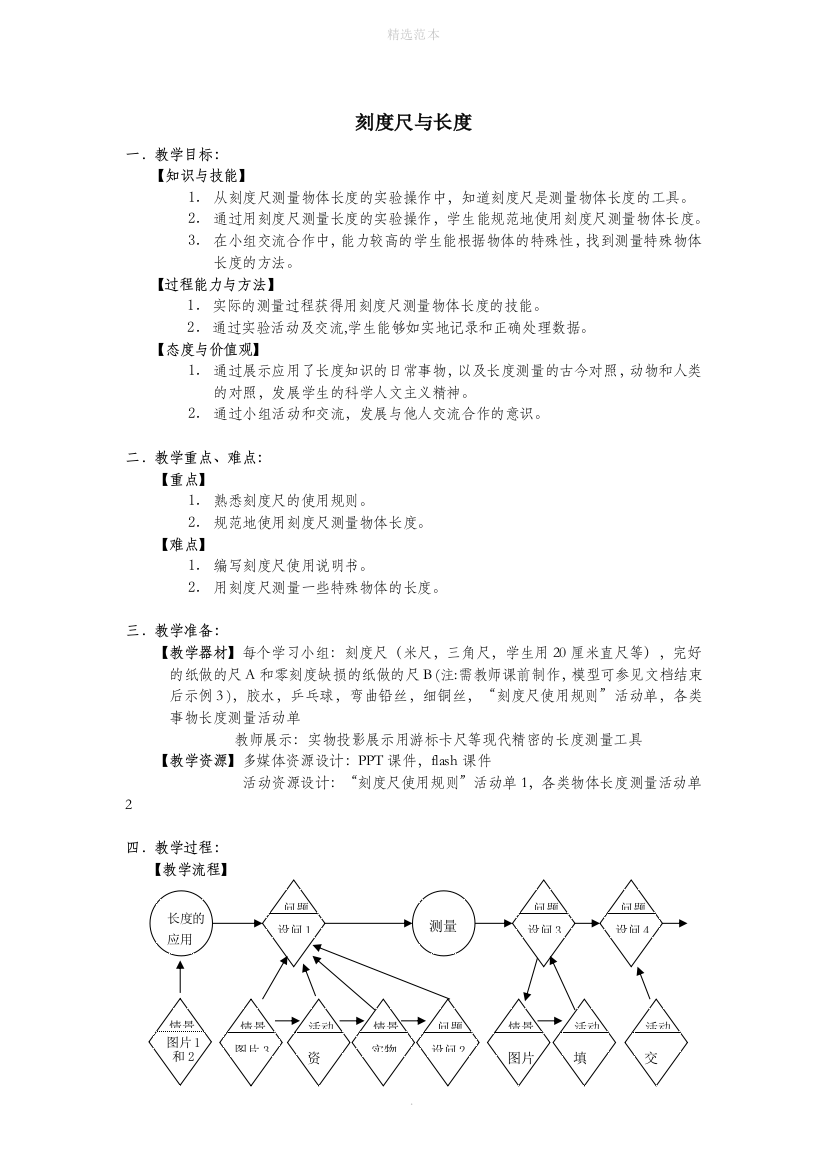 六年级科学上册第1章科学入学1.3简单的实验技巧刻度尺和长度教案设计牛津上海版