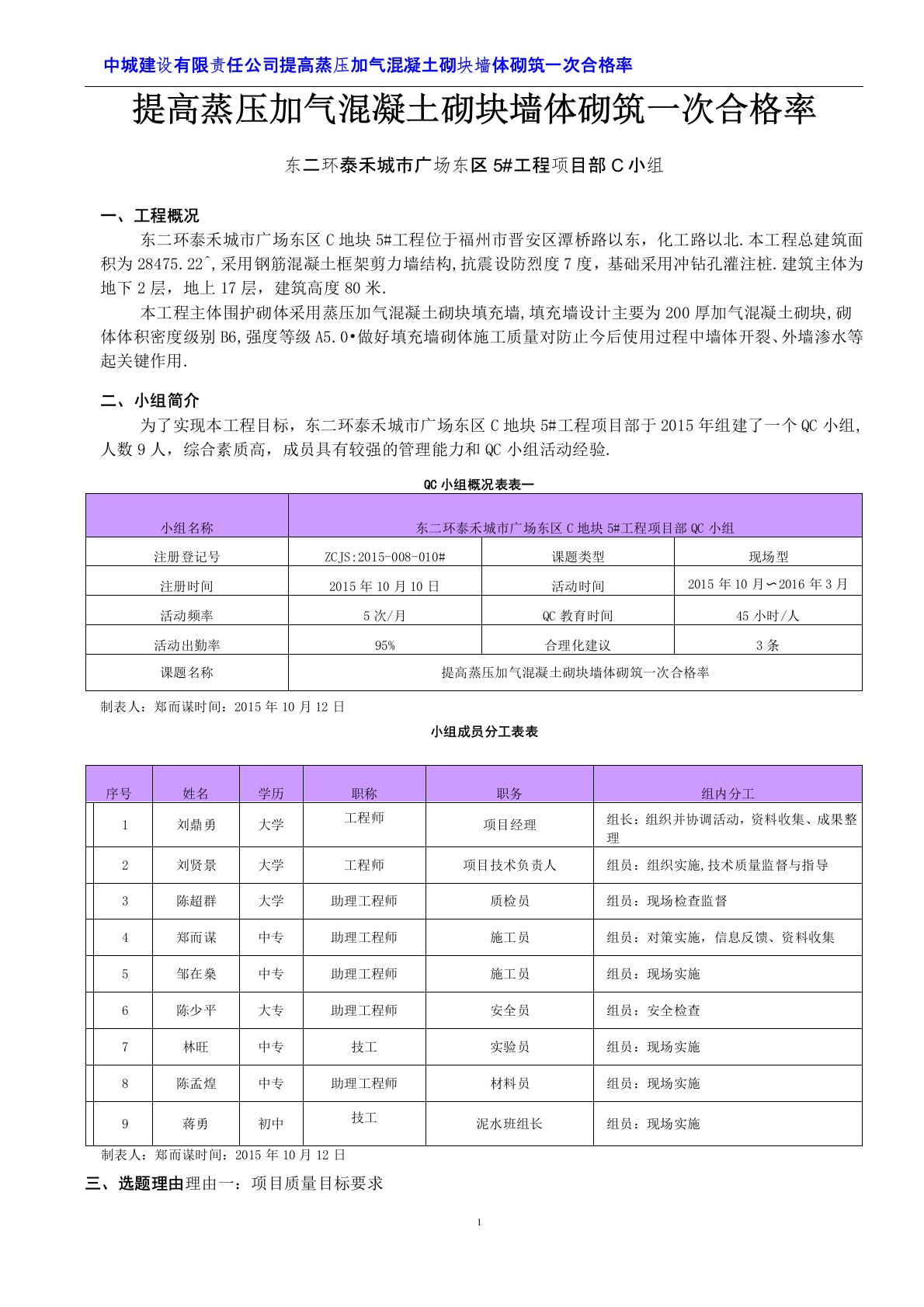 提高蒸压加气混凝土砌块墙体砌筑一次合格率(优秀工程范文)