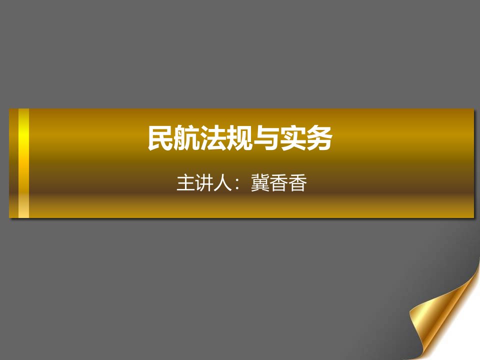 民航法规与实务总论学习课件