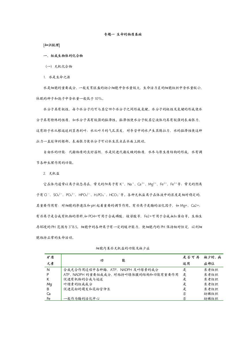 2023年高中生物奥林匹克竞赛辅导专题讲座专题新版新编三