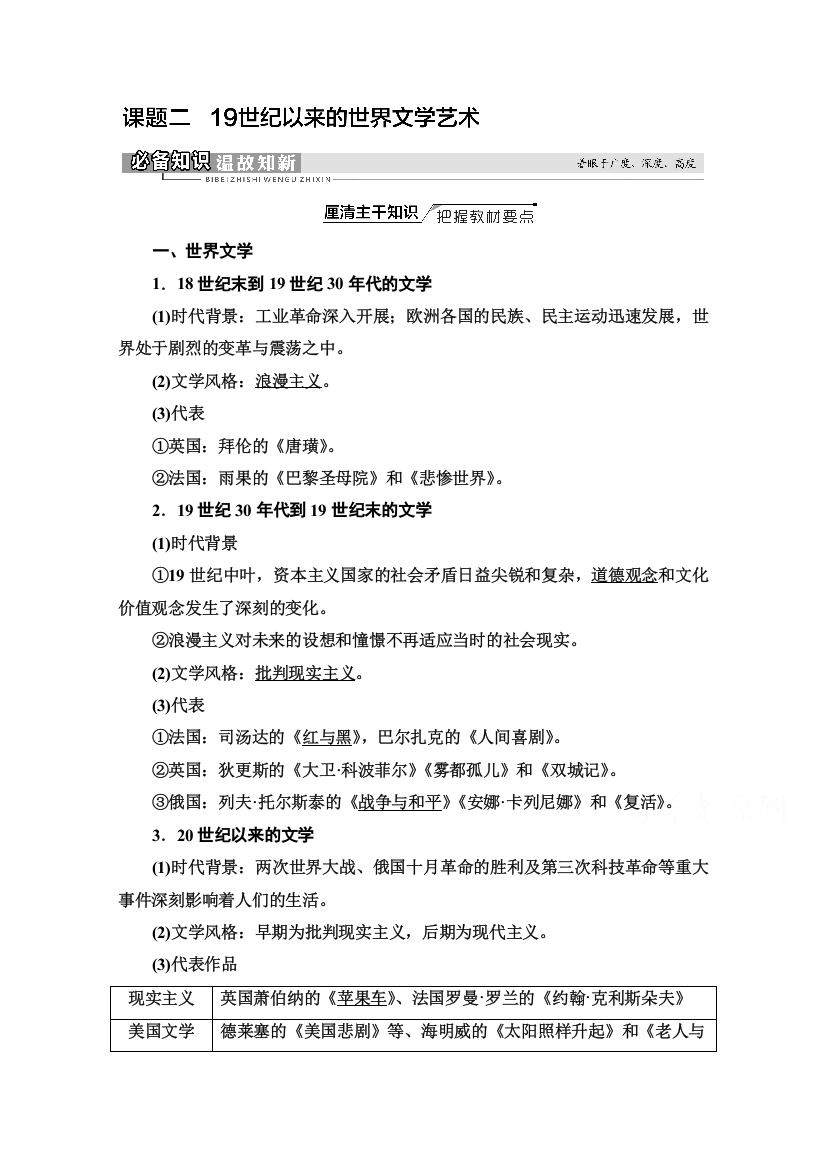 2022版新高考历史人民版一轮学案：模块3