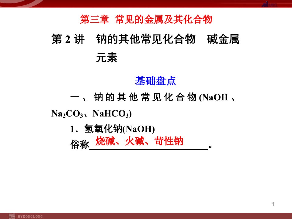 化学高考一轮复习金属及其化合物ppt(5份)-人教课标版课件