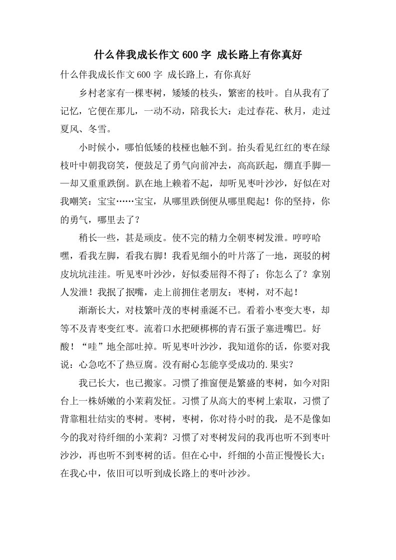 什么伴我成长作文600字