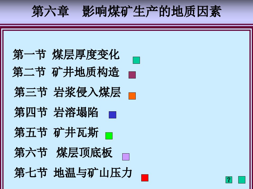 煤矿地质学课件16讲解