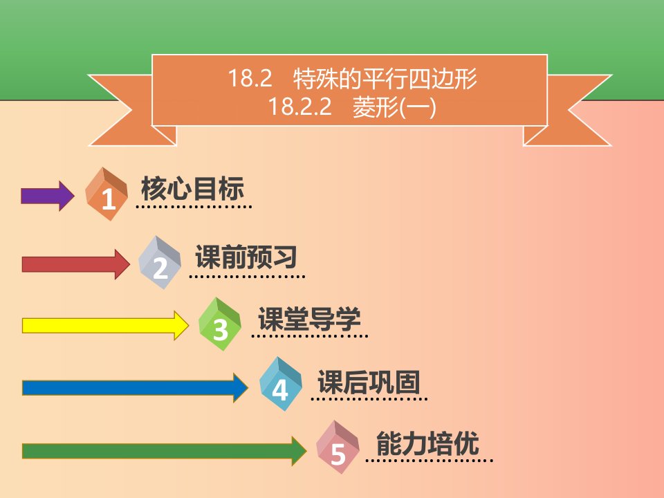 八年级数学下册第十八章四边形18.2.2菱形一课件