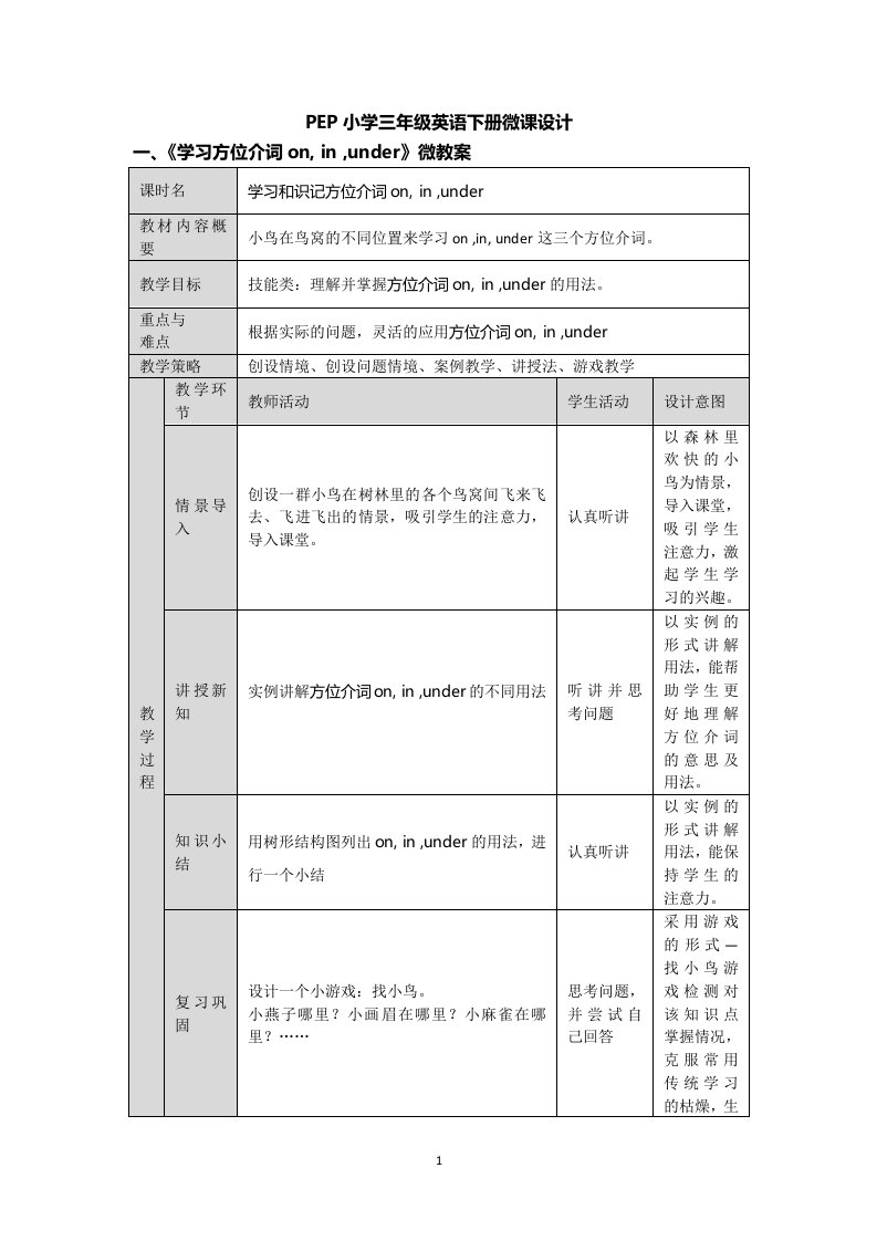 《学习方位介词on,