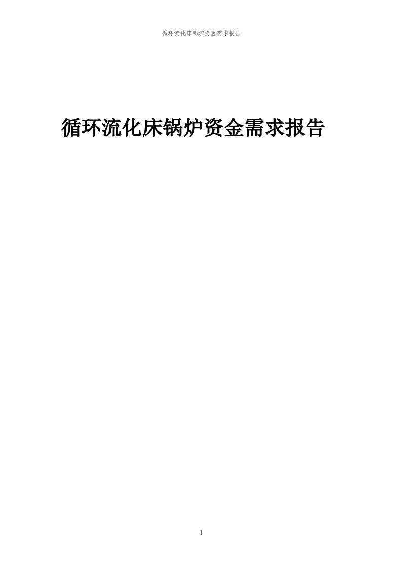 2024年循环流化床锅炉项目资金需求报告代可行性研究报告