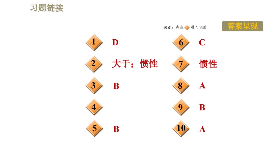 人教版八年级下册物理课件第八章8.1.2惯性