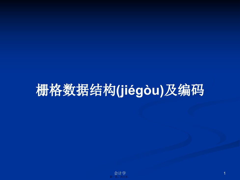 栅格数据结构及编码实用教案