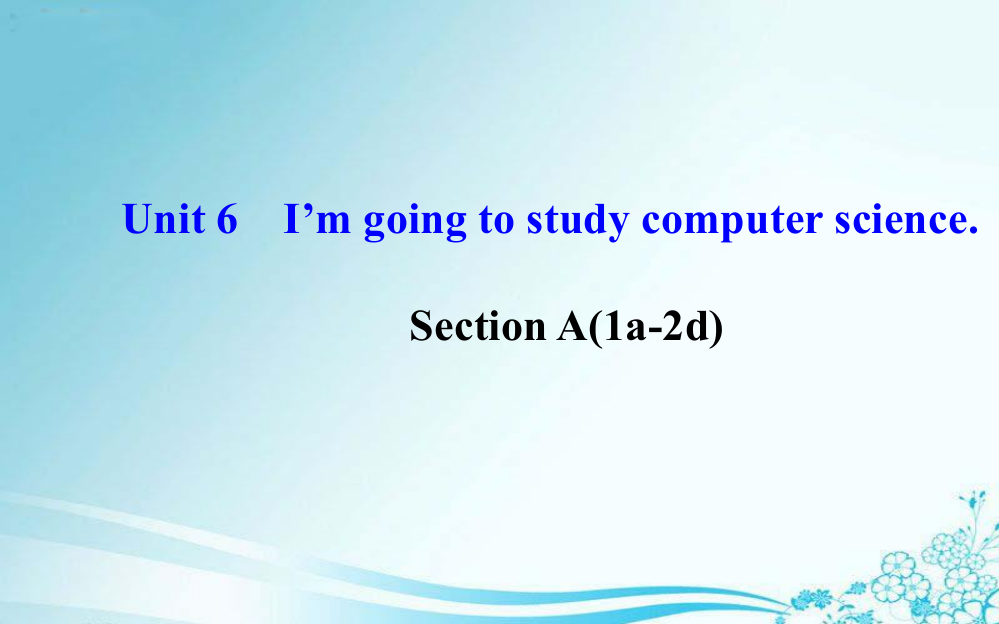 Unit6I’mgoingtostudycomputerscienceSectionA（1a—2d）课件（新版）人教新目标版