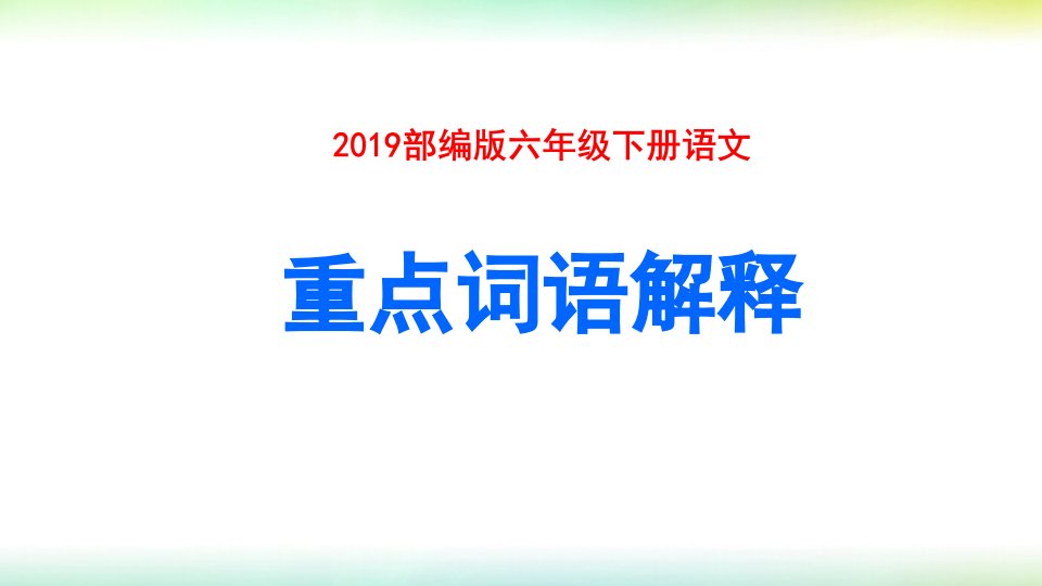 部编版六年级语文下册重点词语解释课件