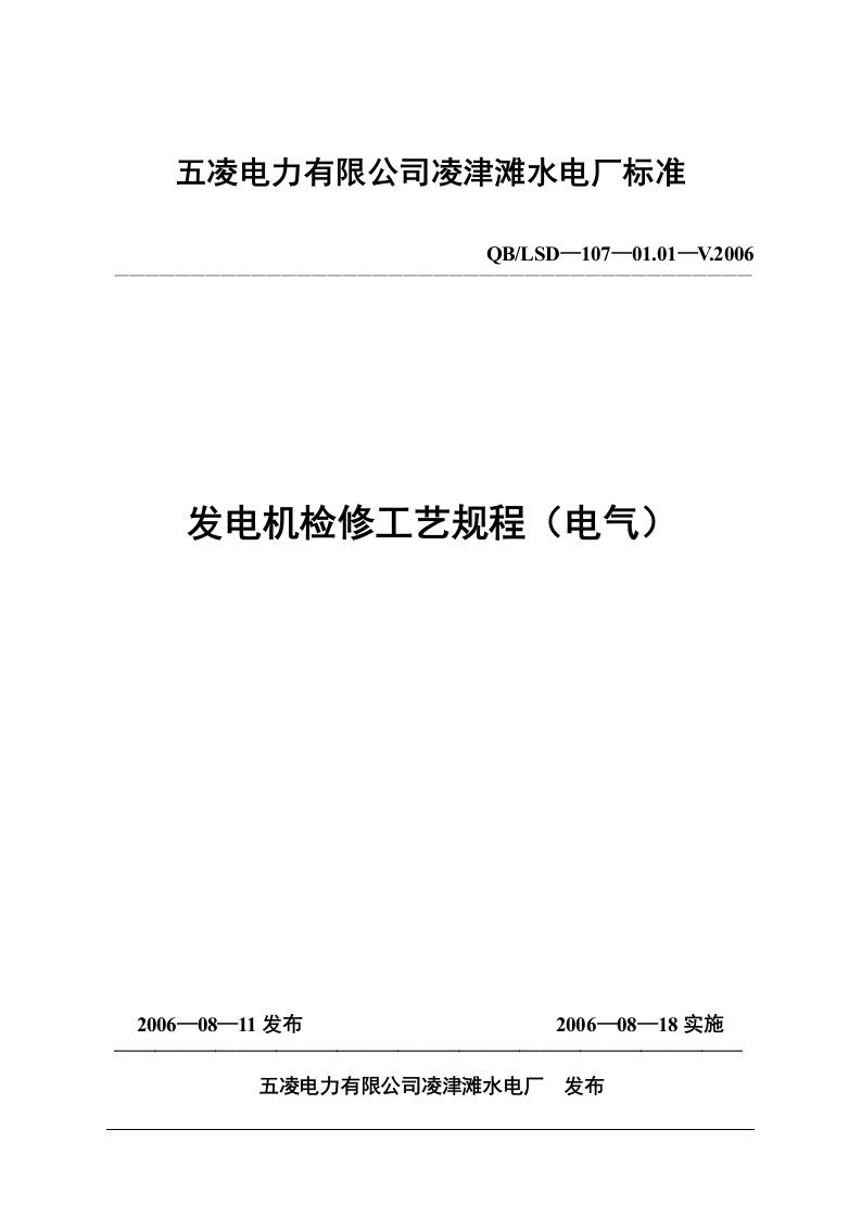 (19)发电机检修工艺规程(电气)