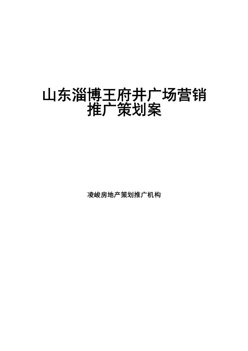 推荐-山东淄博王府进广场营销推广策划案