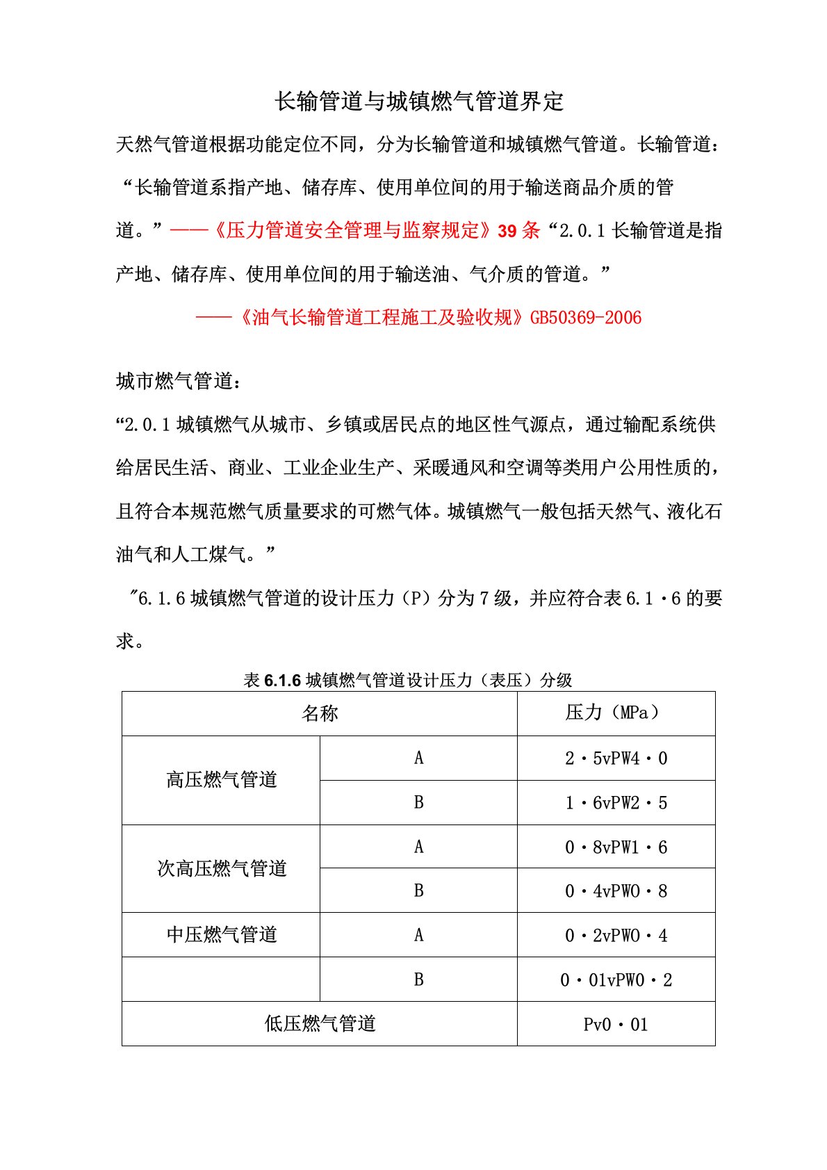 长输管道与城镇燃气管道界定