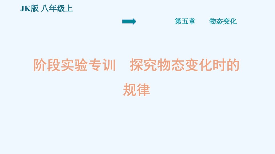 八年级物理上册第5章物态变化阶段实验专训探究物态变化时的规律习题课件新版教科版