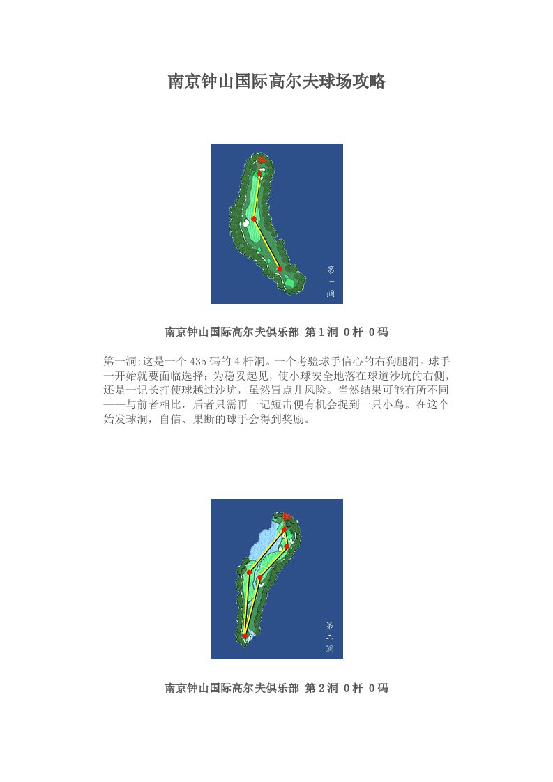 南京钟山国际高尔夫球场攻略